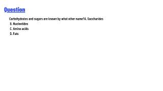 Carbohydrates and sugars are known by what other name [upl. by Isma]