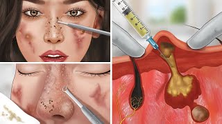 ASMR make up face and treatment facial pores sebum [upl. by Tabatha]