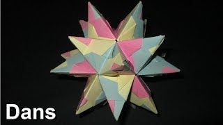 How to make an Origami Tornillo Module Great Stellated Dodecahedron [upl. by Wurst218]