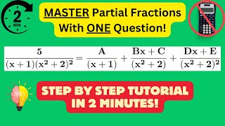 Learn Partial Fractions with ONE Question  Step by Step Solution [upl. by Htiduy]