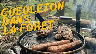 Gueuleton Dans La Forêt   BIVOUAC BUSHCRAFT [upl. by Schulze]