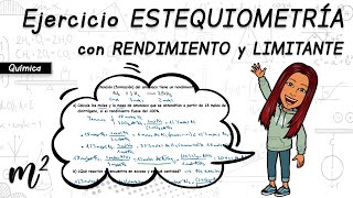 Problema Estequiometría☣️Reacciones Químicas CON RENDIMIENTO Y LIMITANTE [upl. by Viradis174]