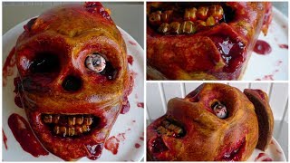 Hoe maak je een Griezelige Schedel Taart voor Halloween Halloween recept  Bakken met Bastaart [upl. by Yeznil]