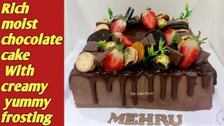 Moist chocolate cake recipe rich chocolate cake chocolate fudge cake [upl. by Arbed]