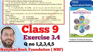 Class 9 Exercise 34 NBF Maths Ex 34 Class 9th federal board FBISE Math national Book foundation [upl. by Baal]