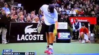 Roddick imitates Djokovic FUNNY [upl. by Maleki]