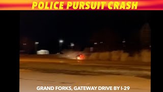 BREAKING NEWS UPDATE Police Pursuit Crash Captured On Video In Grand Forks [upl. by Rhona]