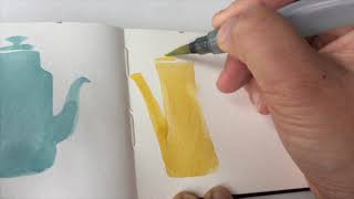 Using White Gel Pen With Watercolor Easy Tutorial Timelapse [upl. by Derwood]