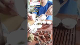 Chinese Green Tea Brewing Process beverage gongfucha greentea chinese [upl. by Kennet133]