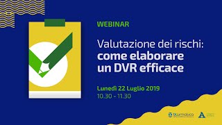 Valutazione dei rischi come elaborare un DVR efficace [upl. by Claudette]