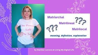 Difference between Matriarchal Matrilineal and Matrilocal systems [upl. by Gaven986]