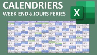 Calendrier Excel avec WeekEnd et jours fériés [upl. by Alastair]