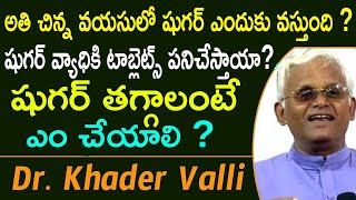 షుగర్ తగ్గాలంటే ఎం చేయాలి   Khader Vali Diet  Telugu Healthy Tips [upl. by Ahsenit]