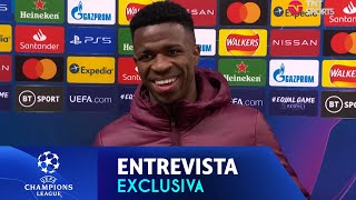 VINI JR SE CONFUNDE E ACABA FALANDO ESPANHOL NA ENTREVISTA EM PORTUGUÃŠS  CHELSEA 2X0 REAL MADRID [upl. by Yendys]