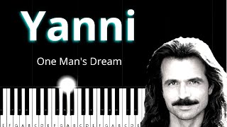 Yanni  One Mans Dream  Easy Piano Tutorial [upl. by Henri]