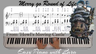 Merry Go Round  Howl’s Moving Castle  Piano Tutorial with Sheet Music [upl. by Sadnak]