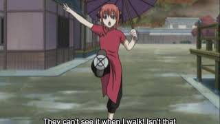 Gintama  kagura steps on the plate [upl. by Ahseyd]