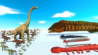 ALL Dinosaurs VS Snakes Evolved into Giant Eels  Dinosaurs Best Fight [upl. by Narud338]