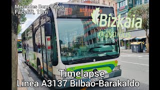 Bizkaibus  Timelapse Línea A3137 BilbaoBarakaldo [upl. by Sheffie474]