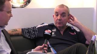 BETWAY QampA  Phil Taylor Betway Premier League Darts PlayOffs [upl. by Norraf478]