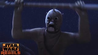 Star Wars Rebels Tusken Raiders Attacks Ezra amp Chopper [upl. by Rouvin]