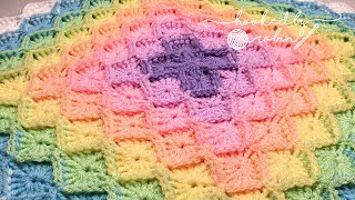 How to Crochet Bavarian Stitch Square Blanket [upl. by Millford]