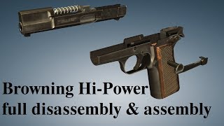 Browning HiPower full disassembly amp assembly [upl. by Nnaeus]