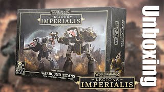 UNBOXING Warhound Titans With Ursus Claws Legions Imperialis tabletopgaming [upl. by Delia]