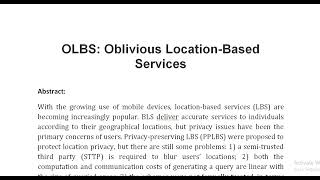 OLBS Oblivious Location Based Services [upl. by Edette]