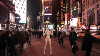 Tiffany Trenda Performance Artist Performing Body Code at Times Square [upl. by Pablo]