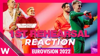 Latvia First Rehearsal Citi Zēni quotEat Your Saladquot  Eurovision 2022 Reaction [upl. by Yvon]