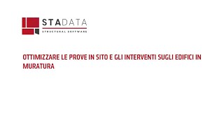 Ottimizzare le prove in sito e gli interventi sugli edifici in muratura [upl. by Nibbs]