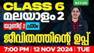 Class 6 Malayalam 2  യൂണിറ്റ് 2  പാഠം  ജീവിതത്തിന്റെ ഉപ്പ്  Xylem Class 6 [upl. by Yeknarf]