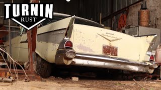 1957 Chevy Bel Air Barn Find Leads Into Abandoned Honey Hole  Turnin Rust [upl. by Atsylac641]