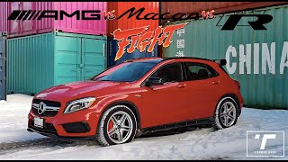 GLA45 AMG vs Porsche Macan Turbo vs VW Golf R [upl. by Soule]