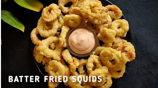 Squids batter fry  Crispy Goan Food recipes  Quick Calamari Fry  How to make Squids batter Fried [upl. by Naitsihc624]