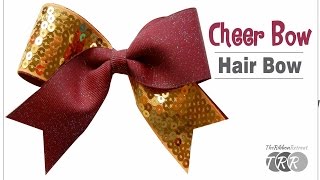 How to Make a Cheer Bow Hair Bow  TheRibbonRetreatcom [upl. by Lambart626]