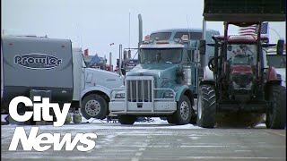 Stuck at the Coutts border Alberta truck drivers wait in vain [upl. by Rubi]