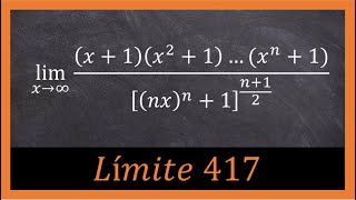 Límite algebraico EJERCICIO RESUELTO  Ejercicio 417 DEMIDOVICH [upl. by Aniweta]