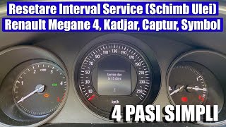 Resetare interval  perioada service schimb ulei  service due la Renault Megane 4 Kadjar Captur [upl. by Sclar883]