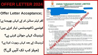 ZTBL OGIII Offer Letter Details  Offer Letter Acceptance  Waiting List  Training  joining [upl. by Airamzul]