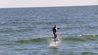 SURF FOILING with Foil Drive Gen2  Gilgo Beach NY [upl. by Atisor321]