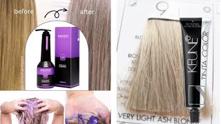 very light ash blonde hair color highlights shade 91 [upl. by Zetta]