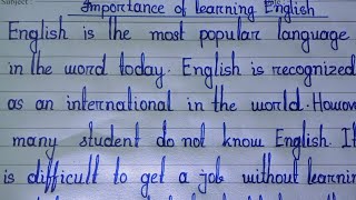 Paragraph on Importance Of Learning English  Paragraph Writing [upl. by Locke]