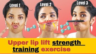 1 LIP EXERCISE 3 Levels of WEIGHT TRAINING your Upper Lip Area [upl. by Lenahs282]