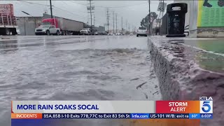 Rainfall soaking Southern California [upl. by Goodden]