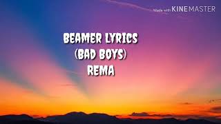 Rema x Rvssian  Beamer Lyrics video [upl. by Noeht]