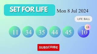 Set Forlife Draw Results on Mon 8 Jul 2024 The National Lottery UK [upl. by Aititel]