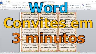 Como fazer convites de aniversário no Word em 3 minutos [upl. by Ahslek]