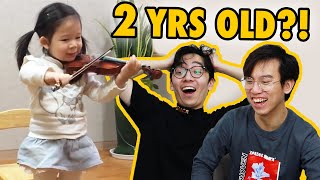 Professional Violinists React to a 2YearOld PRODIGY Progress Video [upl. by Alberik]